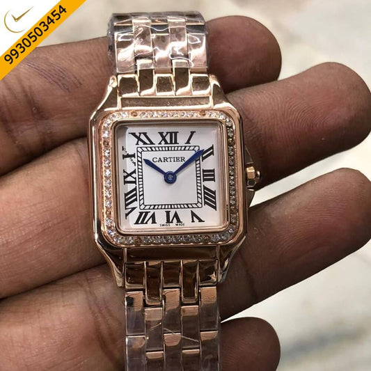 Cartier Santos Rose Gold White Dial