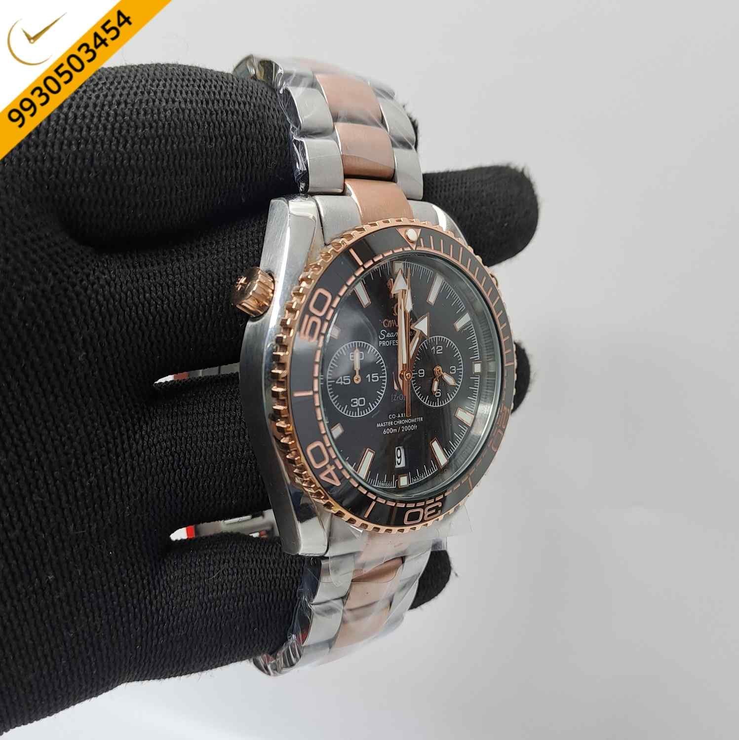 Omega Seamaster Planet Ocean Chronograph Black Dial Swiss Watch - Image 3
