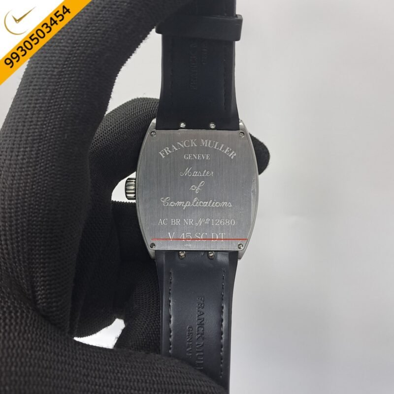 Franck Muller Crazy Black Dial Black Leather Strap Swiss Automatic Watch - Image 4