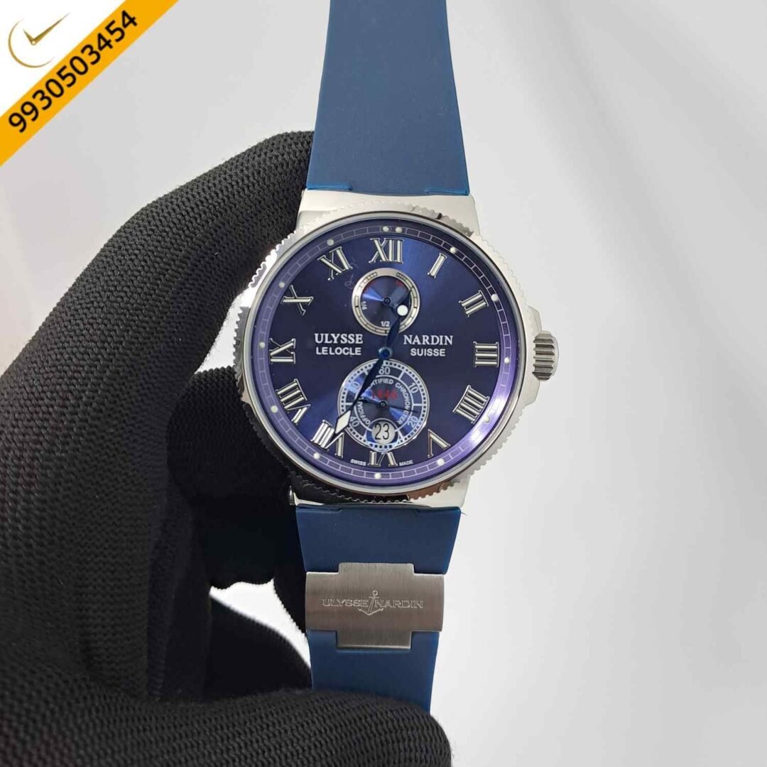 Ulysse Nardin Marine Torpilleur Steel Blue Dial Blue Rubber Strap Swiss Automatic Watch