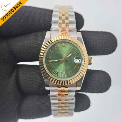 Rolex Date-Just Dual Tone Green Dial Roman Marker Swiss Automatic Watch