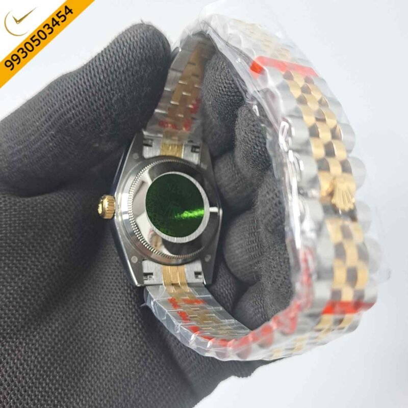 Rolex Date-Just Dual Tone Green Dial Roman Marker Swiss Automatic Watch - Image 4