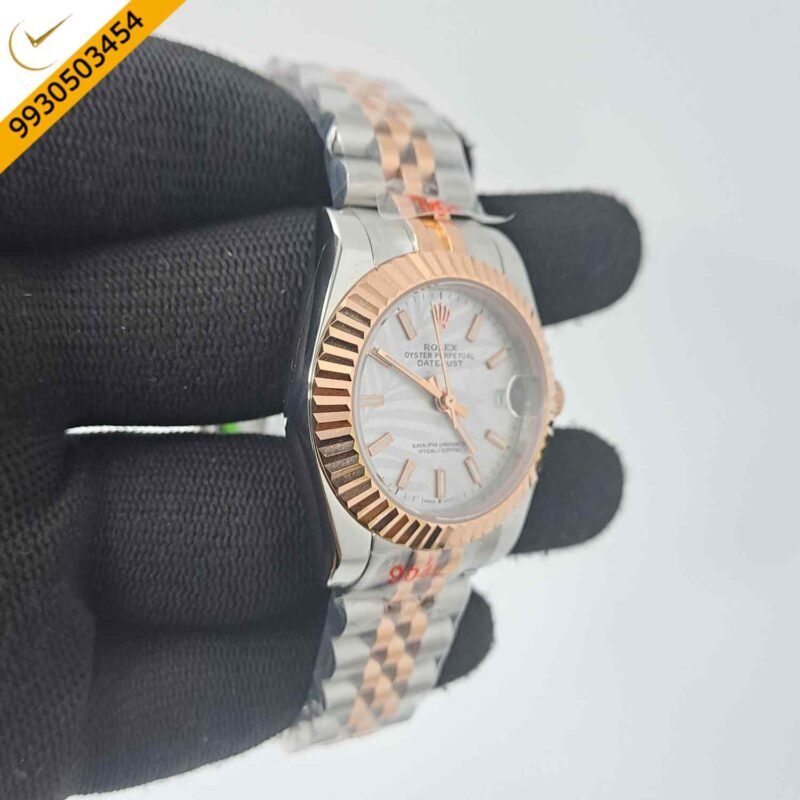 Rolex Date-Just Dual Tone Grey Dial Stick Marker Swiss Automatic Watch - Image 3