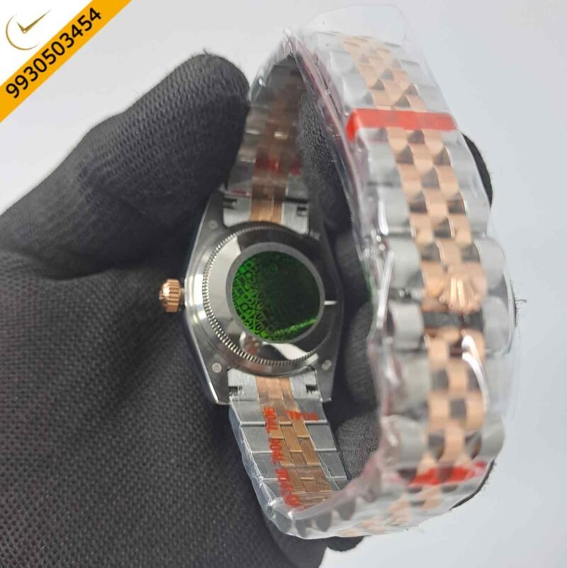 Rolex Date-Just Dual Tone Brown Dial Diamond Marker Swiss Automatic Watch - Image 4