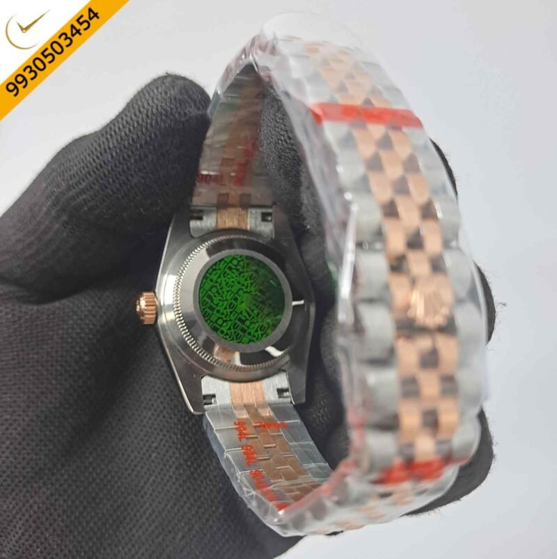 Rolex Date-Just Dual Tone Brown 6 & 9 Diamond Dial Diamond Bazel Swiss Automatic Watch - Image 4