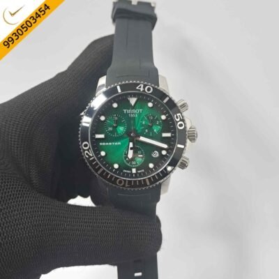 Tissot T-RACE Chronograph Steel Green Dial Black Rubber Strap Swiss Watch