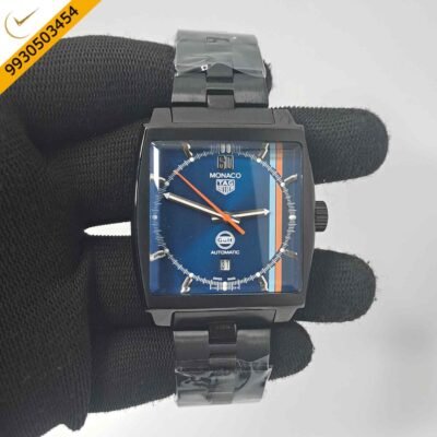 Tag Heuer Monaco Gulf Steel Black Edition Blue Dial Swiss Automatic Watch