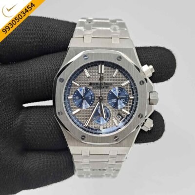 Audemars Piguet Royal Oak Chronograph Full Silver 41mm Grey Dial Swiss Watch