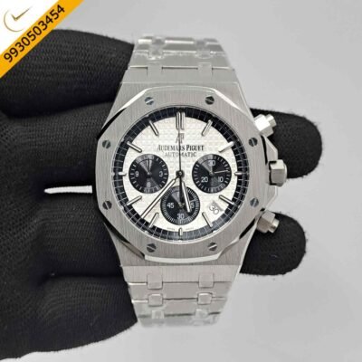 Audemars Piguet Royal Oak Chronograph Full Silver 41mm White Dial Swiss Watch