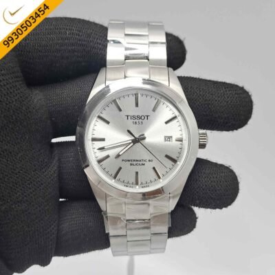 Tissot Gentleman Powermatic 80 Silicium Steel Silver Dial Swiss Automatic Watch
