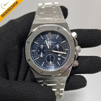 Audemars Piguet Royal Oak Chronograph Full Silver 41mm Blue Dial Swiss Watch