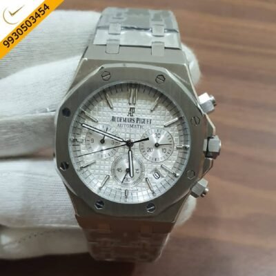 Audemars Piguet Royal Oak Chronograph Full Silver 41mm White Dial Watch