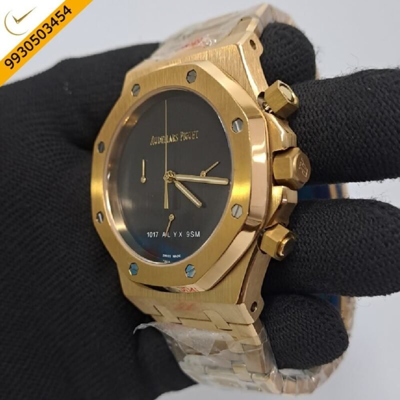 Audemars Piguet Royal Oak Offshore Full Gold Black Dial Swiss Automatic Watch - Image 3
