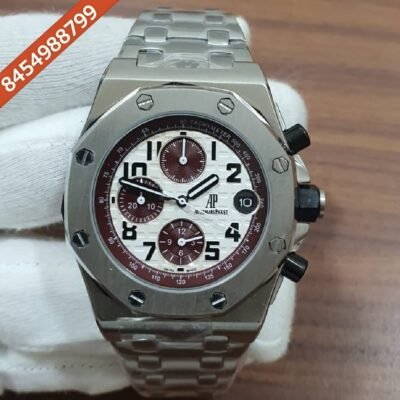 Audemars Piguet Royal Oak Offshore Full Silver Black-Brown Dial Chronograph Watch
