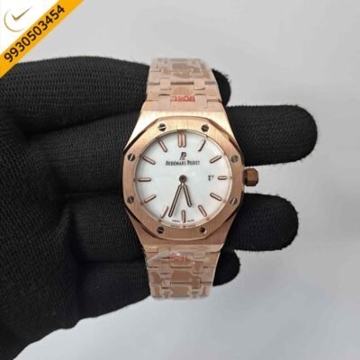 Audemars Piguet Royal Oak Rose Gold White Dial Swiss Watch