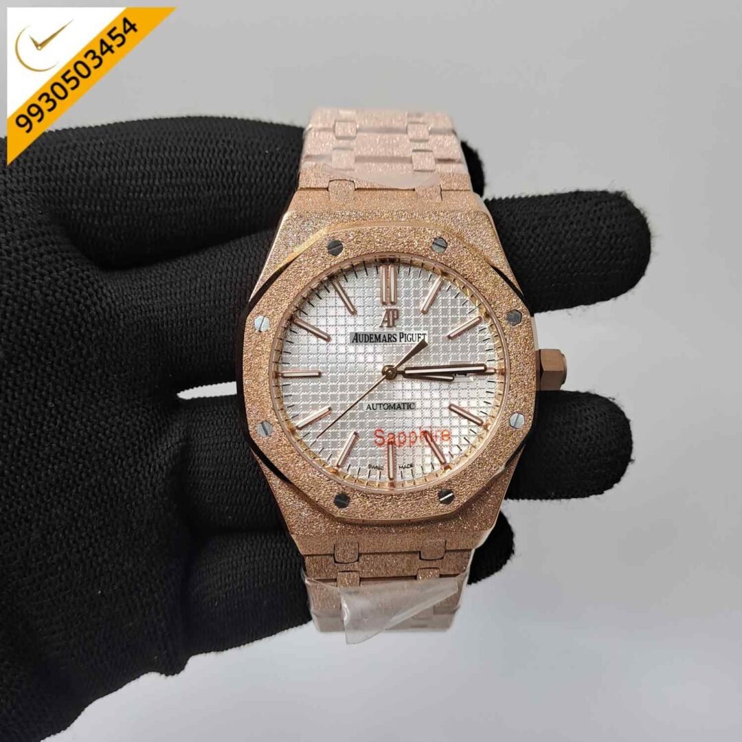 Audemars Piguet Royal Oak Rose Gold White Semi ETA Swiss Automatic Watch