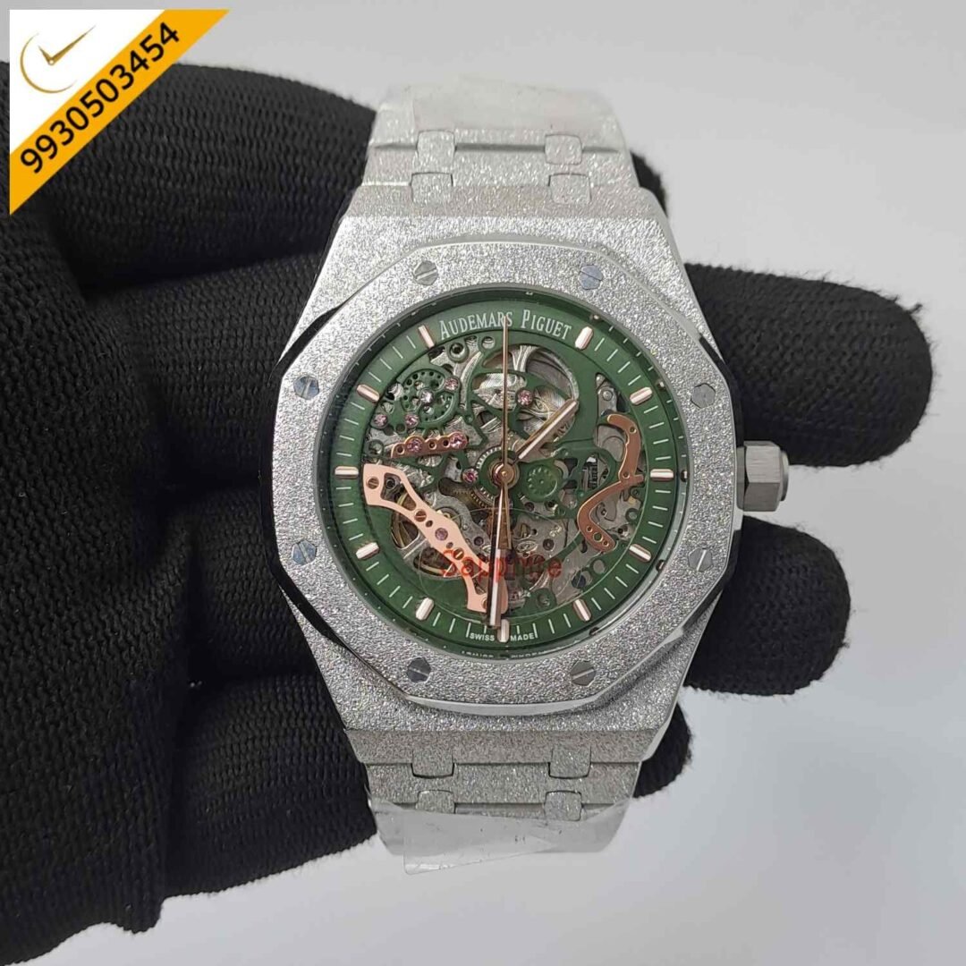 Audemars Piguet Royal Oak Rose Silver Skeleton Semi ETA Swiss Automatic Watch