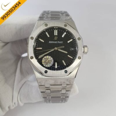 Audemars Piguet Royal Oak Silver Black Dial Swiss ETA Calibre 7121 Automatic Movement Watch