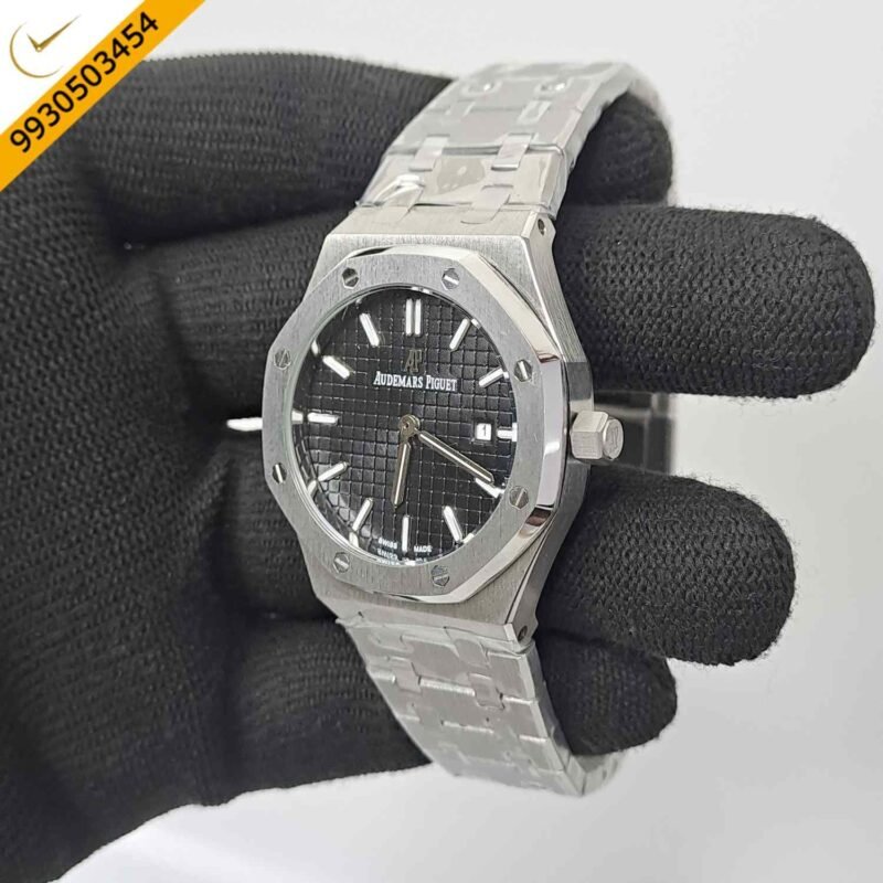 Audemars Piguet Royal Oak Silver Black Dial Swiss Watch - Image 2