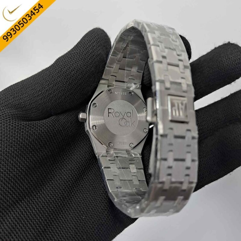 Audemars Piguet Royal Oak Silver Diamond Bazel Black Dial Swiss Watch - Image 4