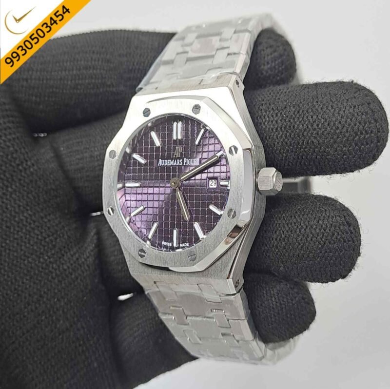 Audemars Piguet Royal Oak Silver Purple Dial Swiss Watch - Image 2
