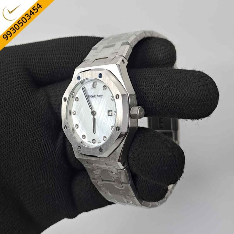 Audemars Piguet Royal Oak Silver White Dial Diamond Marker Swiss Watch - Image 2