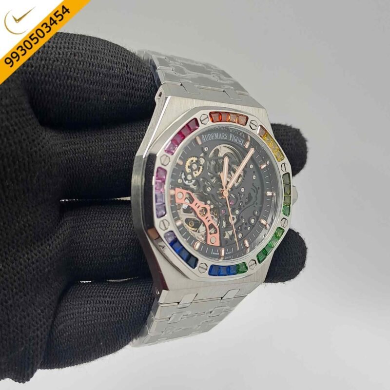 Audemars Piguet Royal Oak Skeleton Dial Full Sliver Swiss Automatic Watch - Image 2