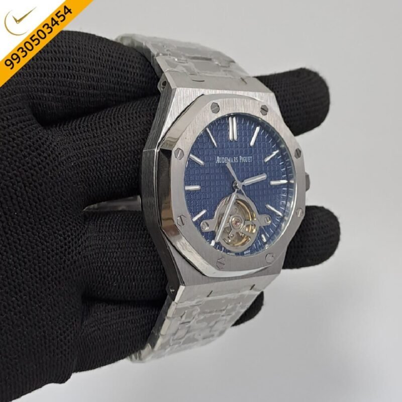 Audemars Piguet Royal Oak Tourbillion Blue Dial Stainless Steel Strap Swiss Automatic Watch - Image 3