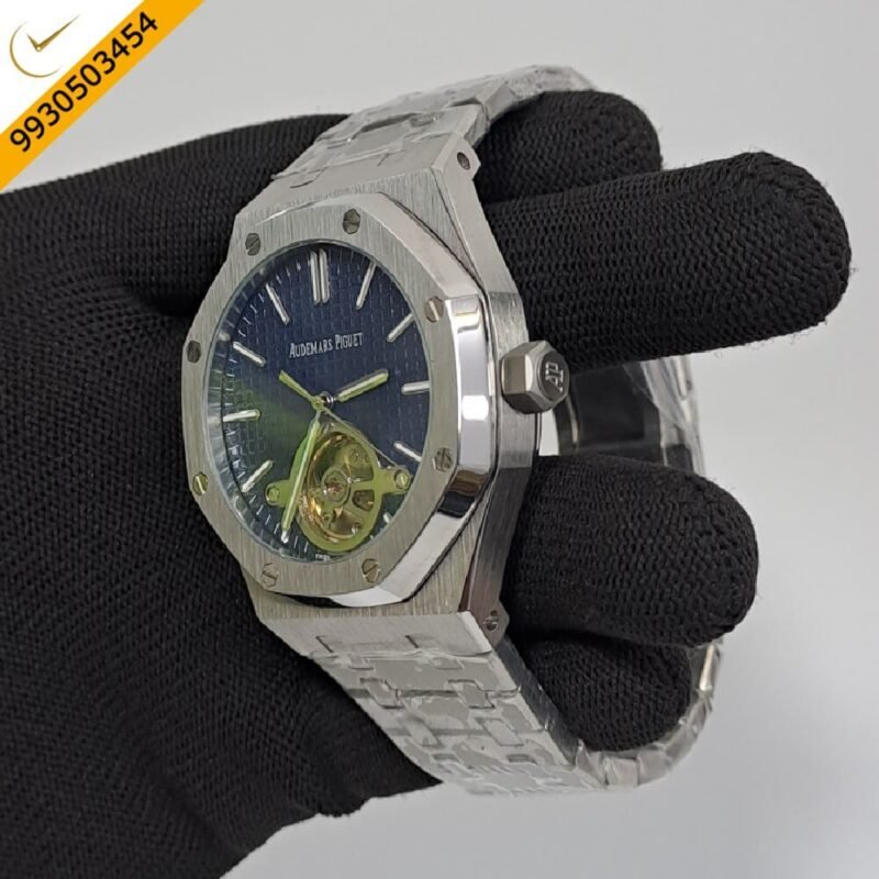 Audemars Piguet Royal Oak Tourbillion Blue Dial Stainless Steel Strap Swiss Automatic Watch - Image 2