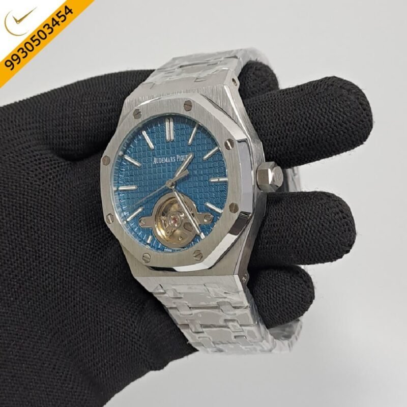 Audemars Piguet Royal Oak Tourbillion Light Blue Stainless Steel Strap Swiss Automatic Watch - Image 2