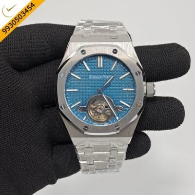 Audemars Piguet Royal Oak Tourbillion Light Blue Stainless Steel Strap Swiss Automatic Watch