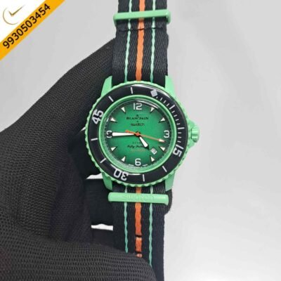 BLANCPAIN X SWATCH Fifty Fathoms SCUBA Green Dial Swiss Watch