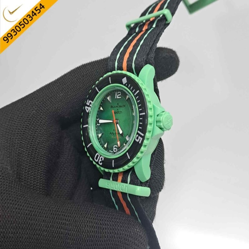 BLANCPAIN X SWATCH Fifty Fathoms SCUBA Green Dial Swiss Watch - Image 3