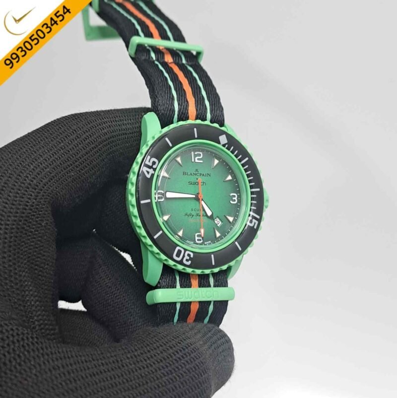 BLANCPAIN X SWATCH Fifty Fathoms SCUBA Green Dial Swiss Watch - Image 2