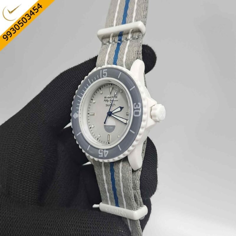 BLANCPAIN X SWATCH Fifty Fathoms SCUBA Grey Swiss Watch - Image 3