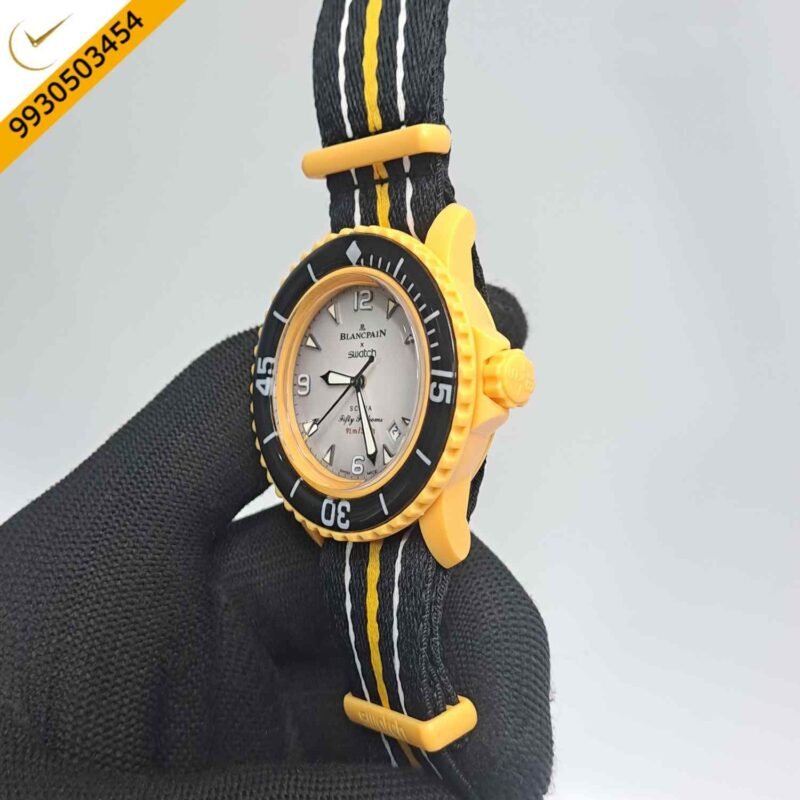 BLANCPAIN X SWATCH Fifty Fathoms SCUBA Yellow Swiss Watch - Image 3
