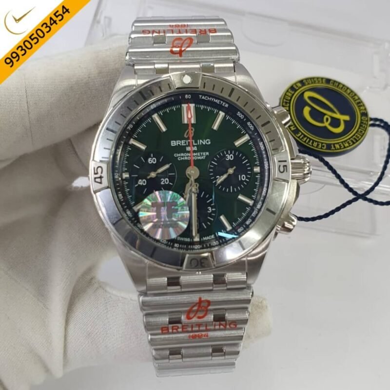 Breitling CHRONOMAT B01 42 Steel Green Dial Swiss ETA Self-winding Movement Watch