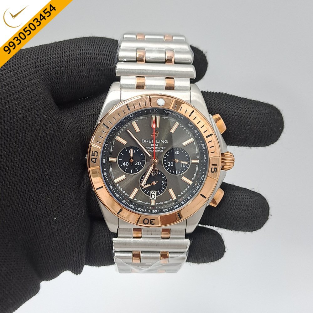 Breitling Chronometer 1884 Dual Tone Grey Dial Swiss Watch