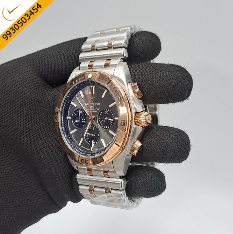Breitling Chronometer 1884 Dual Tone Grey Dial Swiss Watch - Image 2