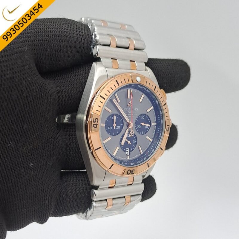 Breitling Chronometer 1884 Dual Tone Grey Dial Swiss Watch - Image 3