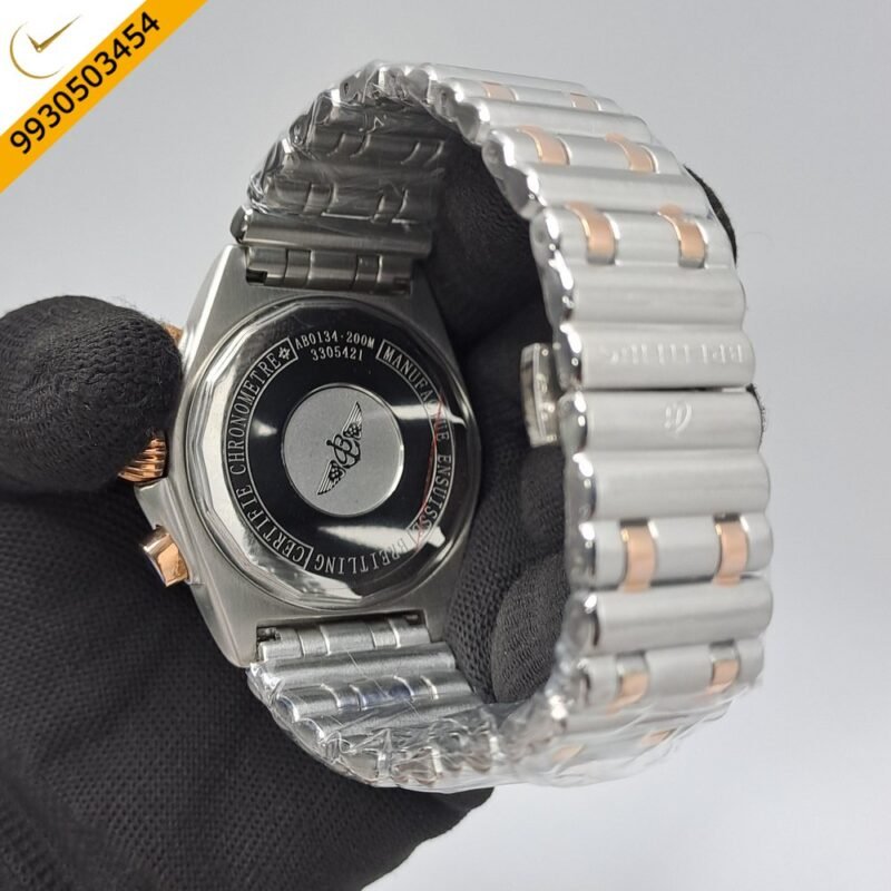 Breitling Chronometer 1884 Dual Tone Grey Dial Swiss Watch - Image 4