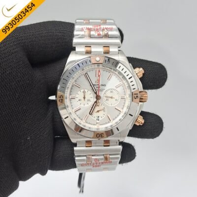 Breitling Chronometer 1884 Dual Tone White Dial Swiss Watch