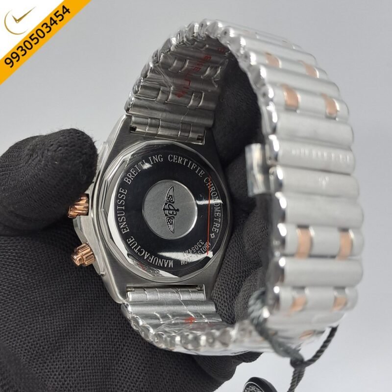 Breitling Chronometer 1884 Dual Tone White Dial Swiss Watch - Image 4