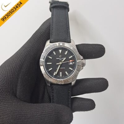 Breitling Chronometer Avenger Black Dial Black Nylon Strap Automatic Watch