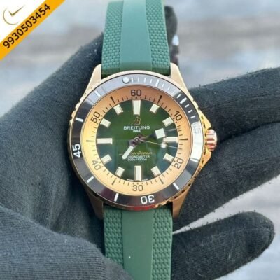Breitling Super Ocean 44 Kelly Slater Green Dial Green Rubber Strap Swiss Automatic Watch