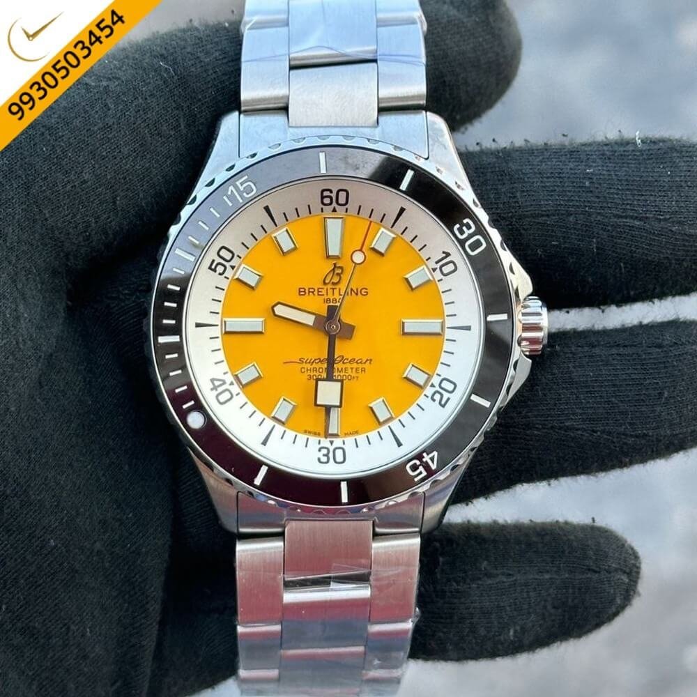 Breitling Super Ocean 44 Kelly Slater Steel Yellow Dial Swiss Automatic Watch