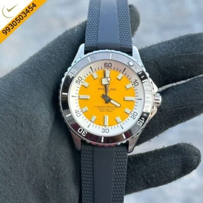 Breitling Super Ocean 44 Kelly Slater Yellow Dial Black Rubber Strap Swiss Automatic Watch