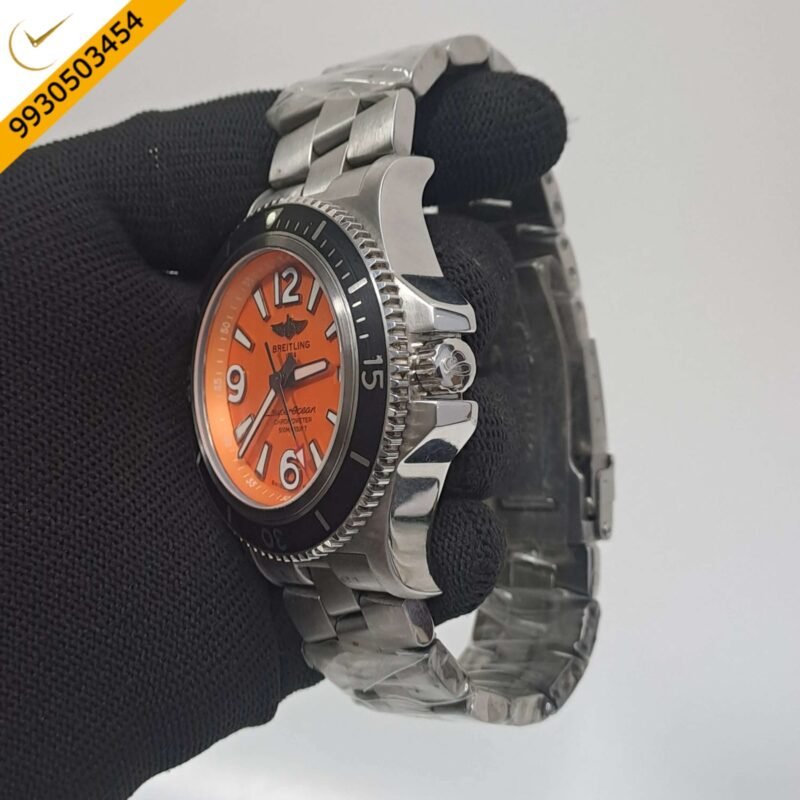 Breitling Superocean Orange Dial Stainless Steel Swiss Automatic Watch - Image 2