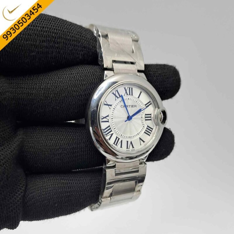Cartier Ballon Bleu De White Dial Silver Case Swiss Watch - Image 3