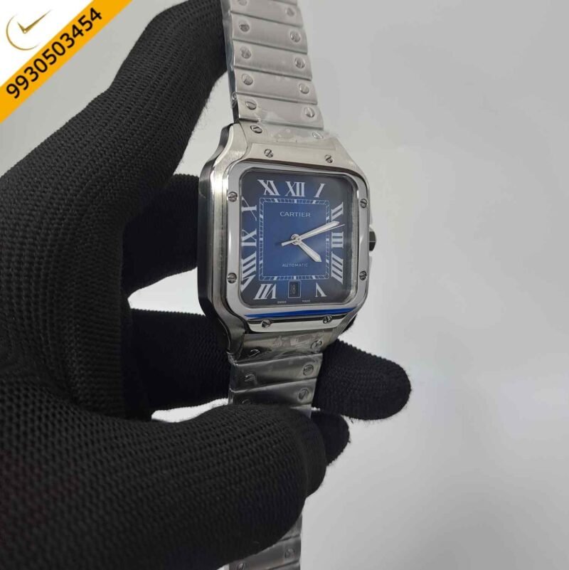 Cartier Santos De Silver Blue Dial Swiss Automatic Watch - Image 2